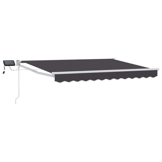 Manual Retractable Awning with LEDs 3.5 x 2 m