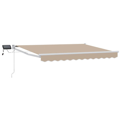 Manual Retractable Awning with LEDs Beige and White 3.5 x 2 m