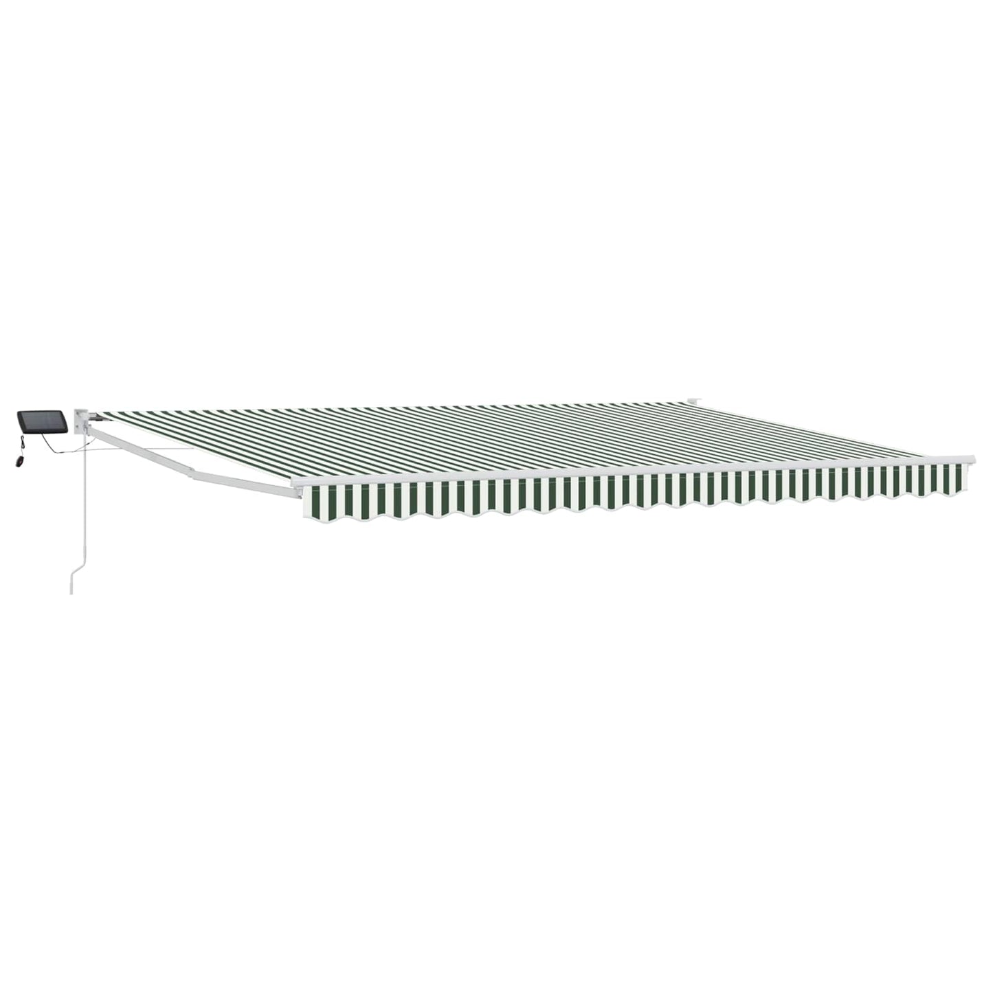 Manual Retractable Awning with LEDs Green and White 4 x 2 m