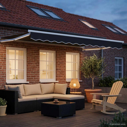 Manual Retractable Awning with LEDs 3 x 2.5 m
