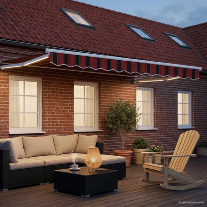 Manual Retractable Awning with LEDs 3 x 2.5 m