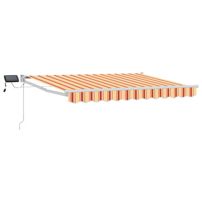 Manual Retractable Awning with LEDs Multicolour 3 x 2.5 m
