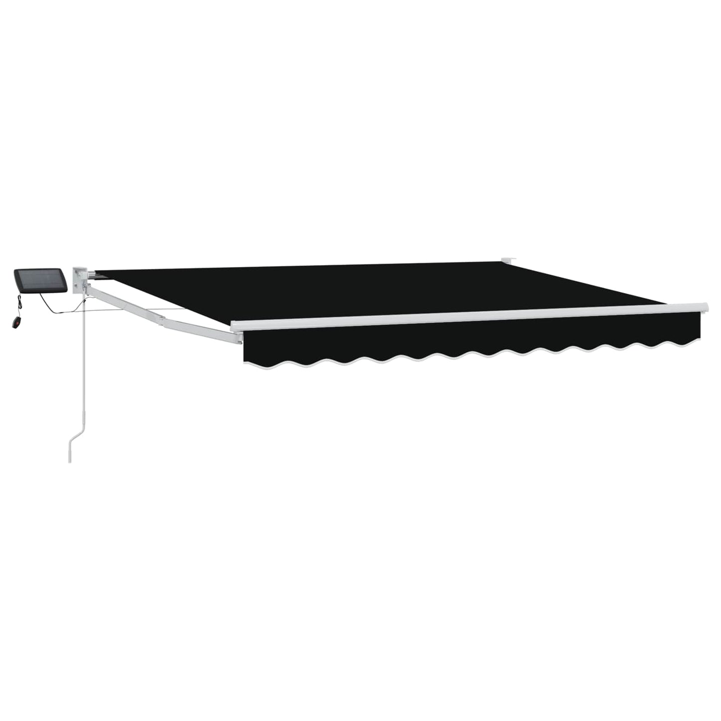 Manual Retractable Awning with LEDs Black and White 3 x 2.5 m