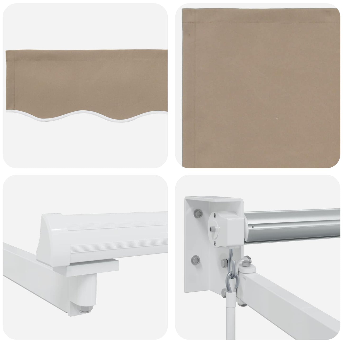 Manual Retractable Awning with LEDs Beige and White 3 x 2.5 m