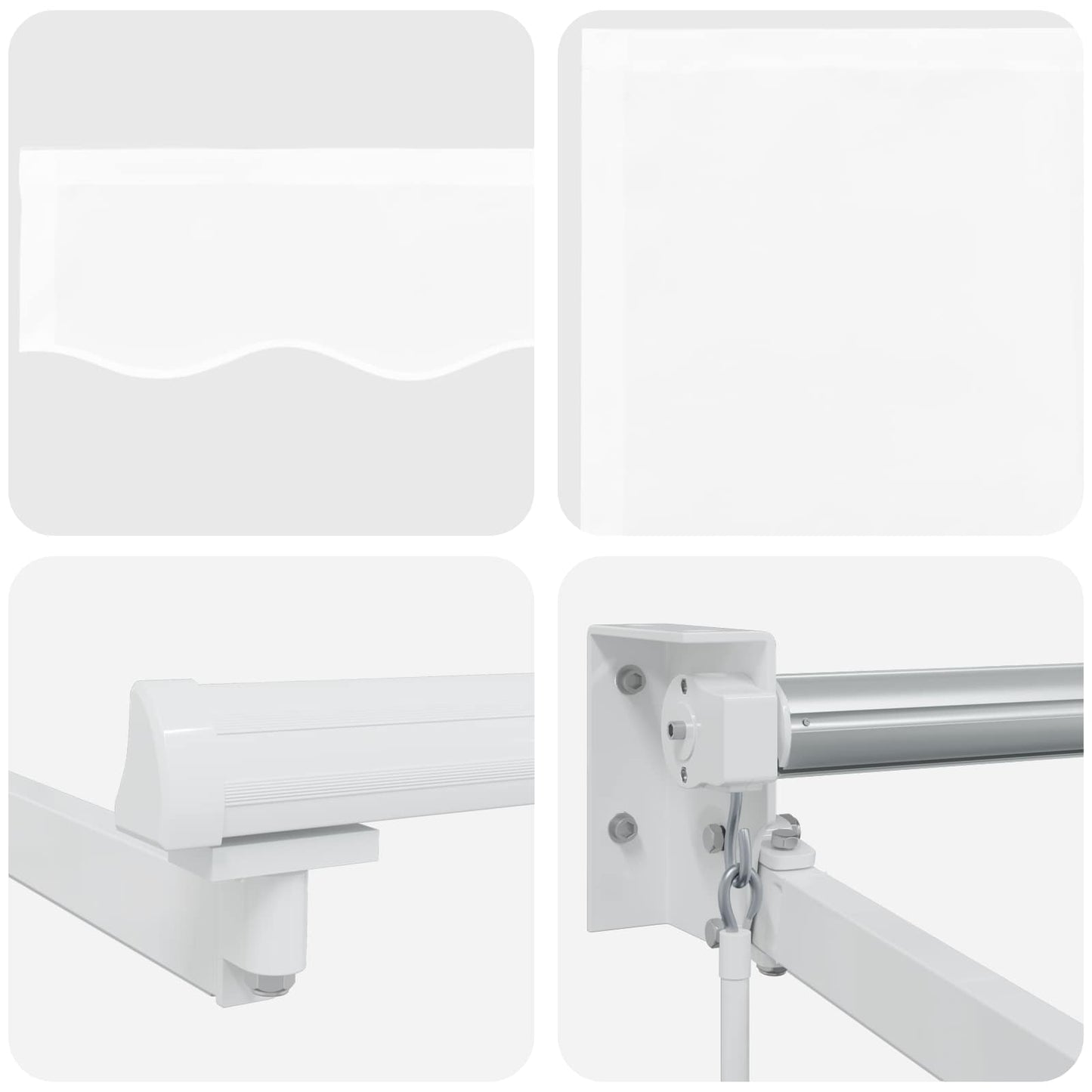 Manual Retractable Awning with LEDs White 3 x 2.5 m