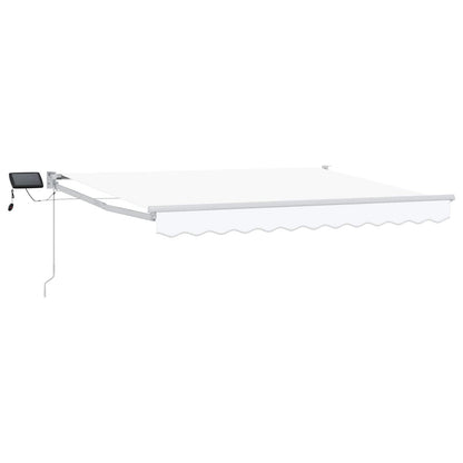 Manual Retractable Awning with LEDs White 3 x 2.5 m