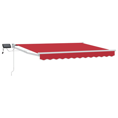 Manual Retractable Awning with LEDs Red and White 3 x 2.5 m