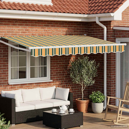 Manual Retractable Awning with LEDs 3 x 2.5 m
