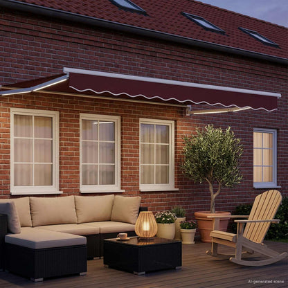 Manual Retractable Awning with LEDs 3.5 x 2.5 m