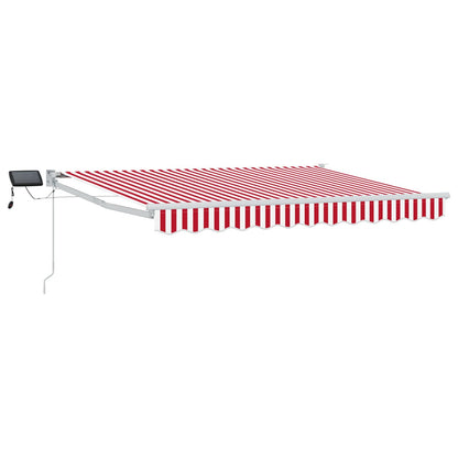 Manual Retractable Awning with LEDs Red and White 3.5 x 2.5 m