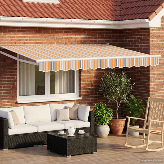 Manual Retractable Awning with LEDs 3.5 x 2.5 m