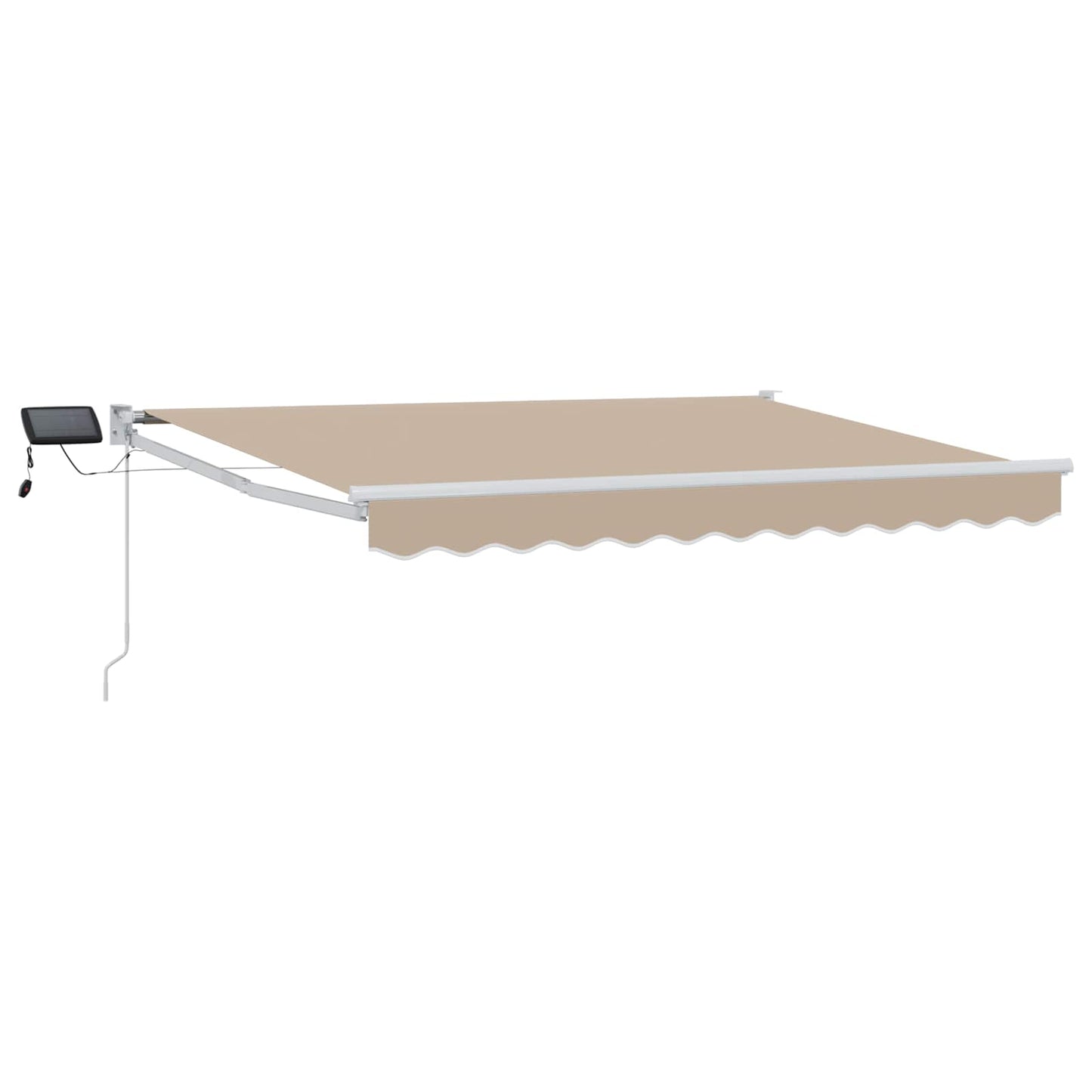Manual Retractable Awning with LEDs Beige and White 3.5 x 2.5 m