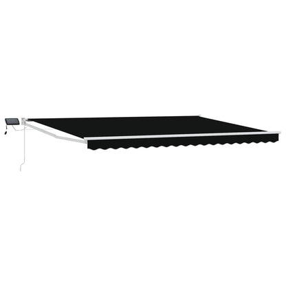 Manual Retractable Awning with LEDs Black and White 4 x 3 m
