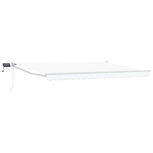 Manual Retractable Awning with LEDs White 4 x 3 m