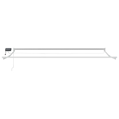 Manual Retractable Awning with LEDs Green and White 4 x 3 m