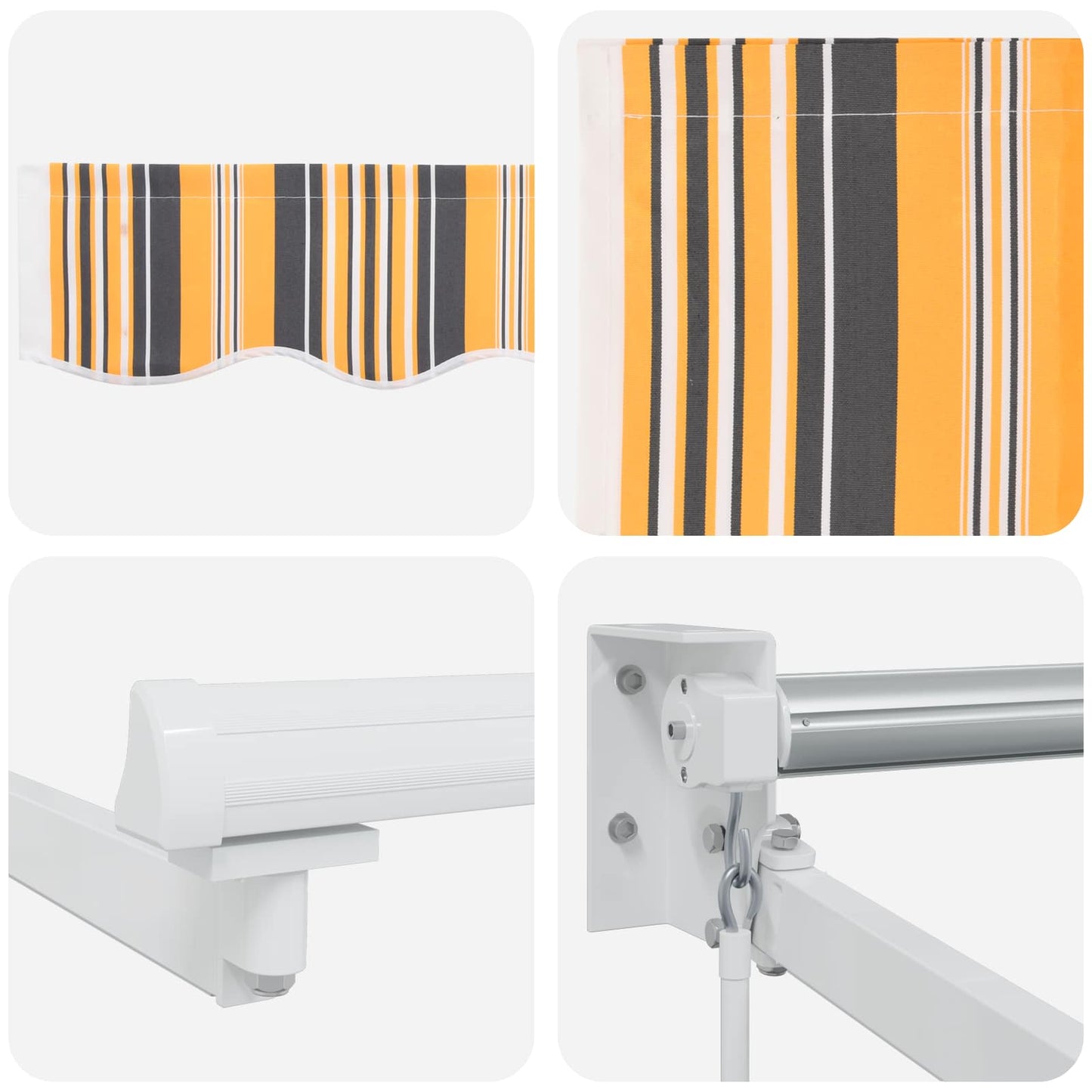 Manual Retractable Awning with LEDs 4.5 x 3 m