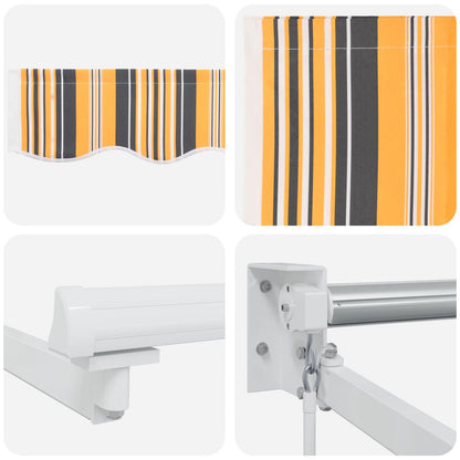 Manual Retractable Awning with LEDs 4.5 x 3 m