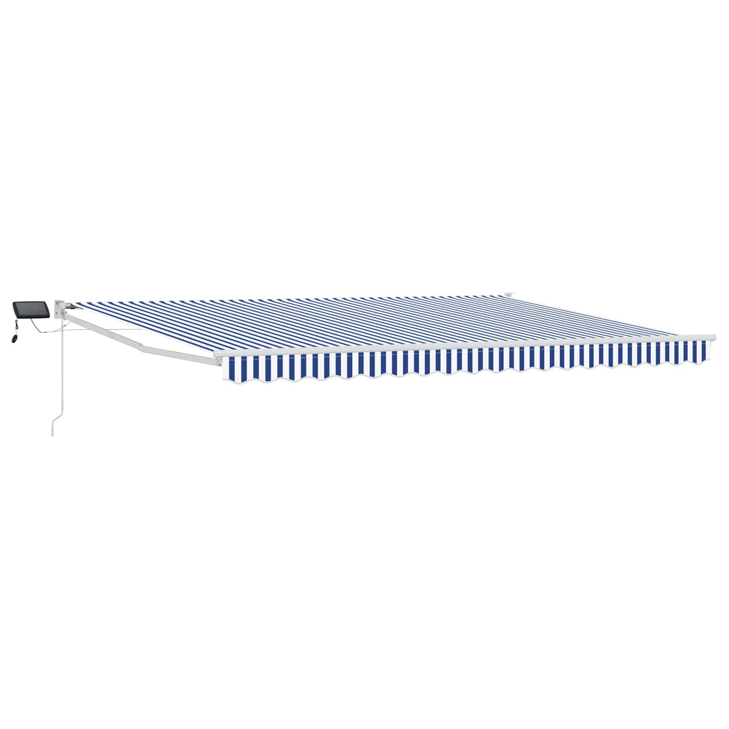Manual Retractable Awning with LEDs Blue and White 5 x 3 m