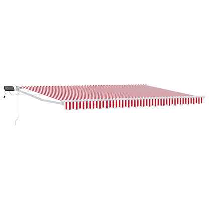 Manual Retractable Awning with LEDs Red and White 5 x 3 m