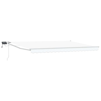 Manual Retractable Awning with LEDs White 5 x 3 m