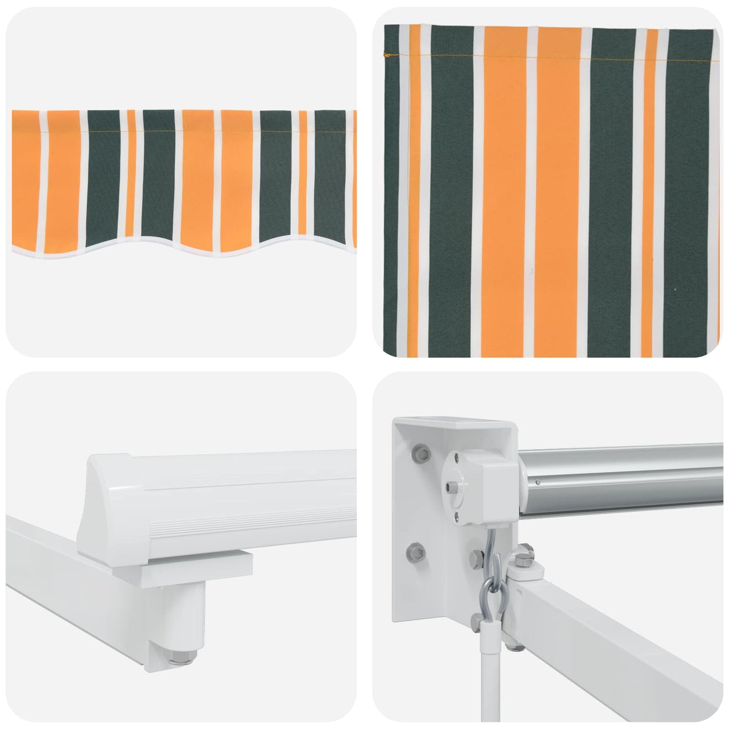 Manual Retractable Awning with LEDs 5 x 3 m