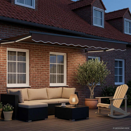 Manual Retractable Awning with LEDs 2.5 x 2 m