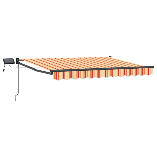 Manual Retractable Awning with LEDs Multicolour 2.5 x 2 m