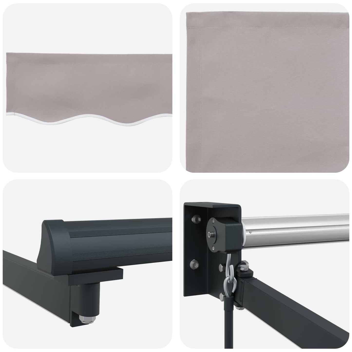 Manual Retractable Awning with LEDs 2.5 x 2 m