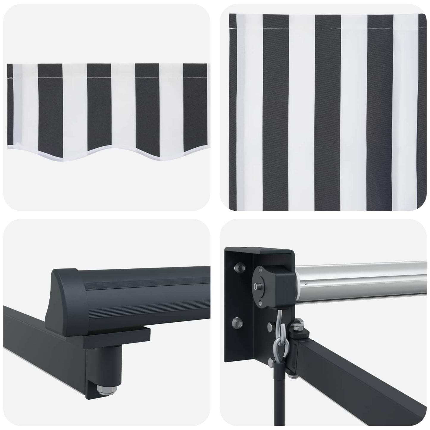 Manual Retractable Awning with LEDs 3 x 2 m