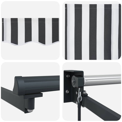 Manual Retractable Awning with LEDs 3 x 2 m
