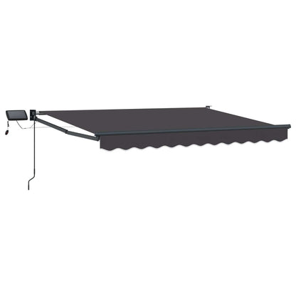 Manual Retractable Awning with LEDs Anthracite 3.5 x 2 m