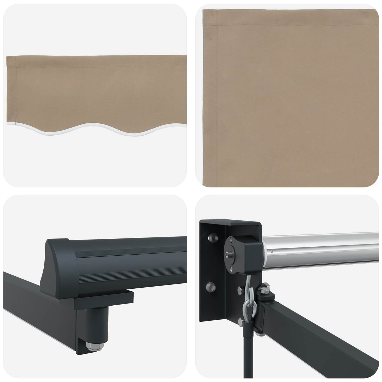 Manual Retractable Awning with LEDs 3.5 x 2 m