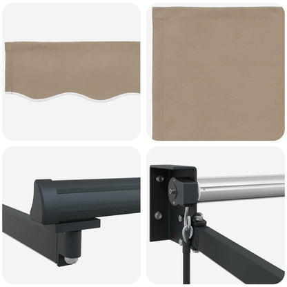 Manual Retractable Awning with LEDs 3.5 x 2 m