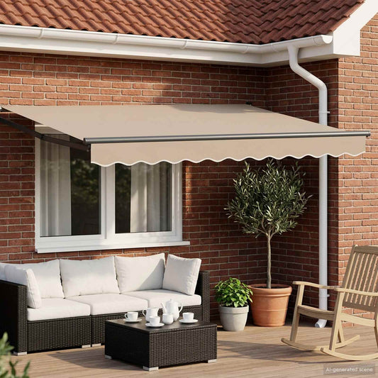 Manual Retractable Awning with LEDs 3.5 x 2 m