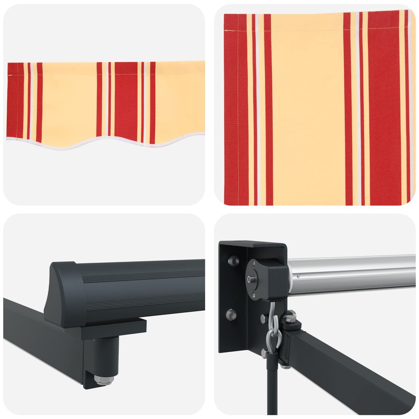 Manual Retractable Awning with LEDs Multicolour 3 x 2.5 m