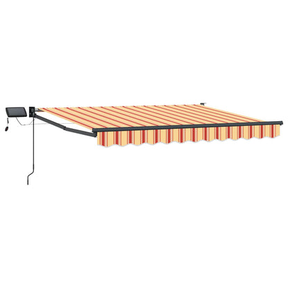 Manual Retractable Awning with LEDs Multicolour 3 x 2.5 m