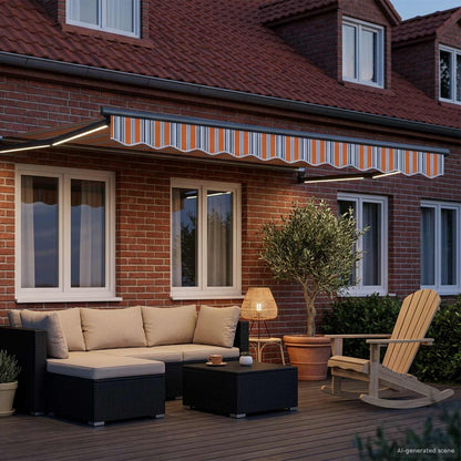 Manual Retractable Awning with LEDs 3 x 2.5 m