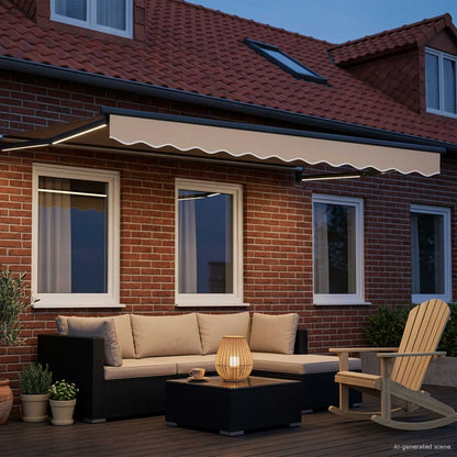 Manual Retractable Awning with LEDs 3 x 2.5 m