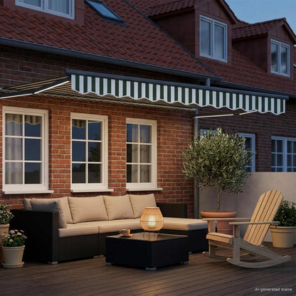 Manual Retractable Awning with LEDs 3 x 2.5 m