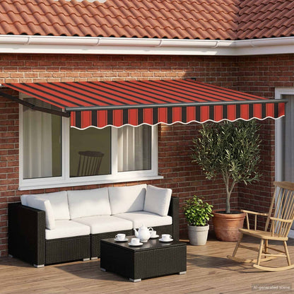Manual Retractable Awning with LEDs 3.5 x 2.5 m