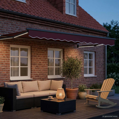 Manual Retractable Awning with LEDs 3.5 x 2.5 m
