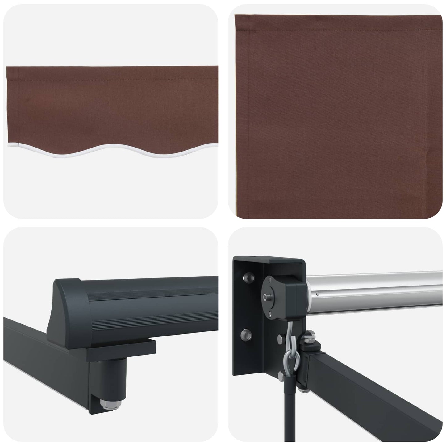 Manual Retractable Awning with LEDs 3.5 x 2.5 m