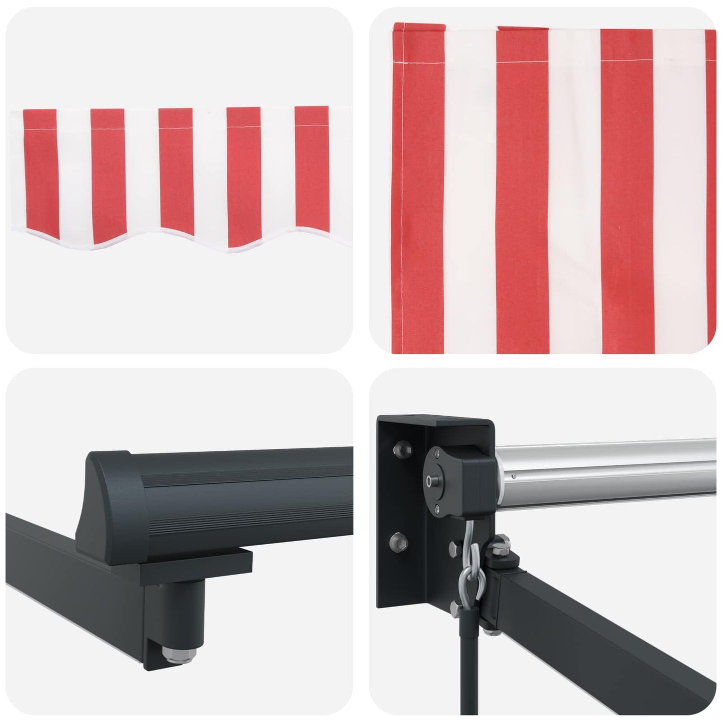 Manual Retractable Awning with LEDs 3.5 x 2.5 m
