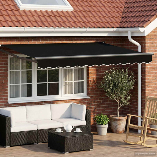 Manual Retractable Awning with LEDs 3.5 x 2.5 m