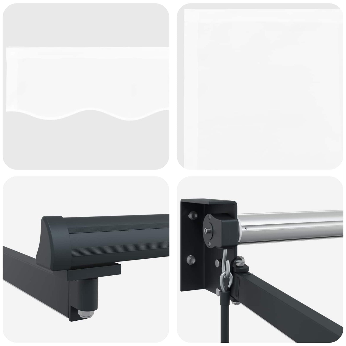 Manual Retractable Awning with LEDs 3.5 x 2.5 m