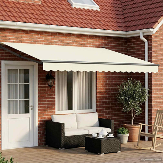 Manual Retractable Awning with LEDs 4 x 3 m