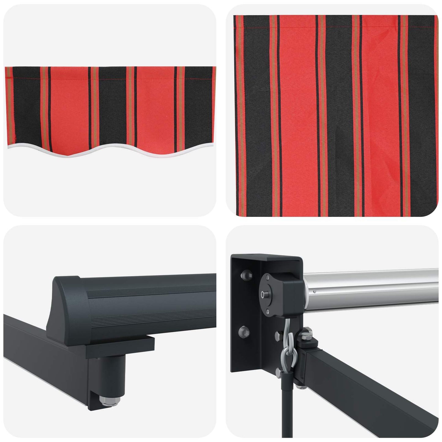 Manual Retractable Awning with LEDs 4 x 3 m
