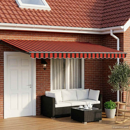 Manual Retractable Awning with LEDs 4 x 3 m