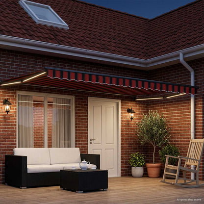 Manual Retractable Awning with LEDs 4 x 3 m