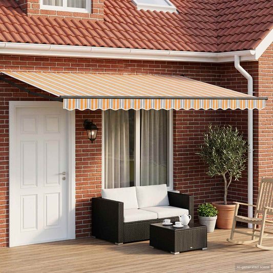 Manual Retractable Awning with LEDs 4 x 3 m